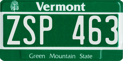 VT license plate ZSP463