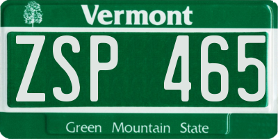 VT license plate ZSP465