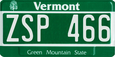 VT license plate ZSP466