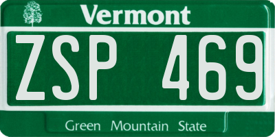 VT license plate ZSP469