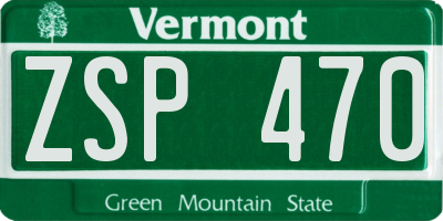 VT license plate ZSP470