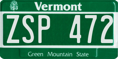 VT license plate ZSP472