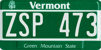 VT license plate ZSP473