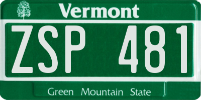 VT license plate ZSP481