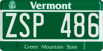 VT license plate ZSP486