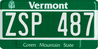 VT license plate ZSP487
