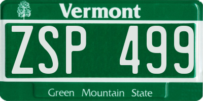 VT license plate ZSP499