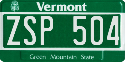 VT license plate ZSP504