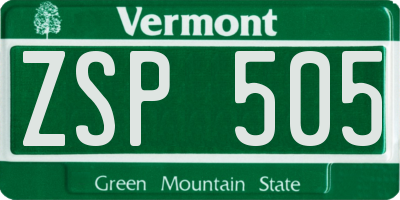 VT license plate ZSP505