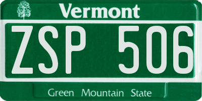 VT license plate ZSP506