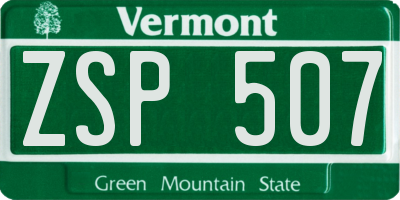 VT license plate ZSP507