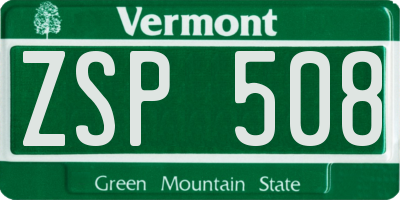 VT license plate ZSP508
