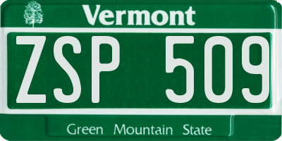 VT license plate ZSP509