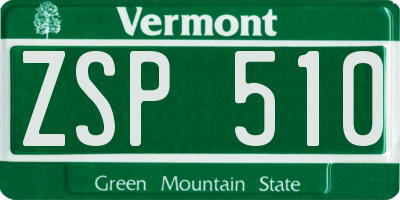 VT license plate ZSP510