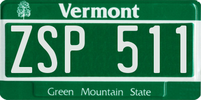 VT license plate ZSP511