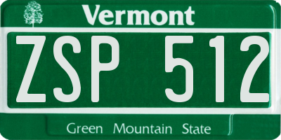 VT license plate ZSP512
