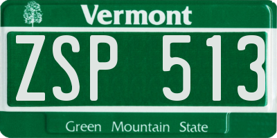 VT license plate ZSP513