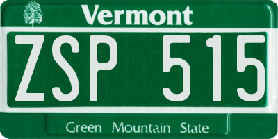VT license plate ZSP515