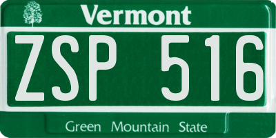 VT license plate ZSP516