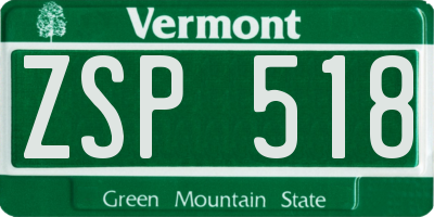 VT license plate ZSP518