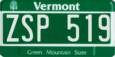 VT license plate ZSP519