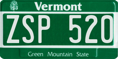 VT license plate ZSP520