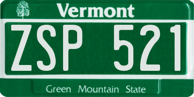 VT license plate ZSP521