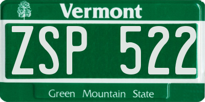 VT license plate ZSP522