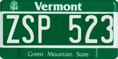 VT license plate ZSP523