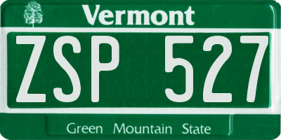 VT license plate ZSP527