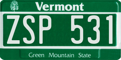 VT license plate ZSP531
