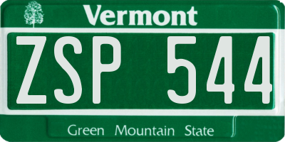 VT license plate ZSP544