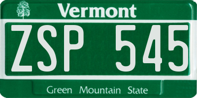 VT license plate ZSP545