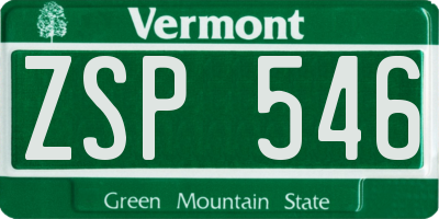 VT license plate ZSP546