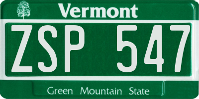 VT license plate ZSP547