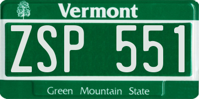 VT license plate ZSP551