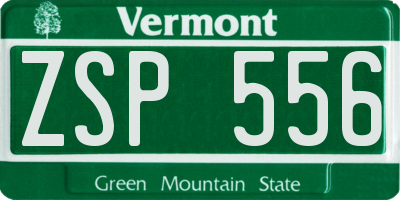 VT license plate ZSP556