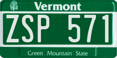 VT license plate ZSP571