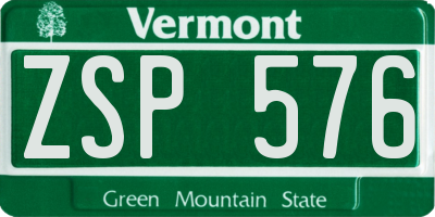 VT license plate ZSP576