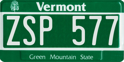 VT license plate ZSP577