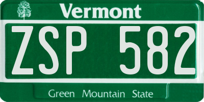 VT license plate ZSP582