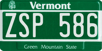 VT license plate ZSP586