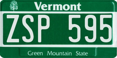 VT license plate ZSP595