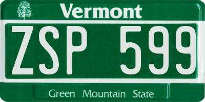 VT license plate ZSP599