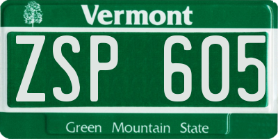 VT license plate ZSP605