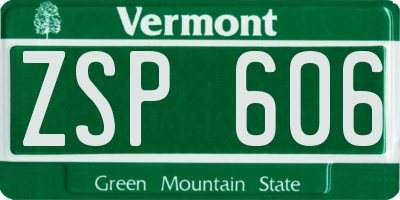 VT license plate ZSP606