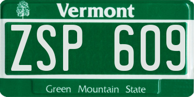 VT license plate ZSP609