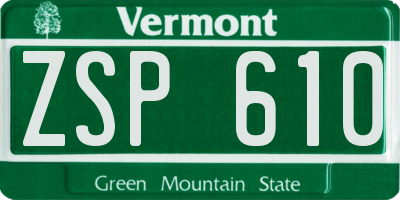 VT license plate ZSP610
