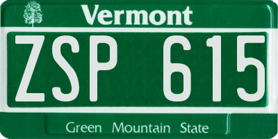 VT license plate ZSP615