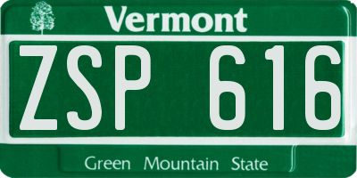 VT license plate ZSP616